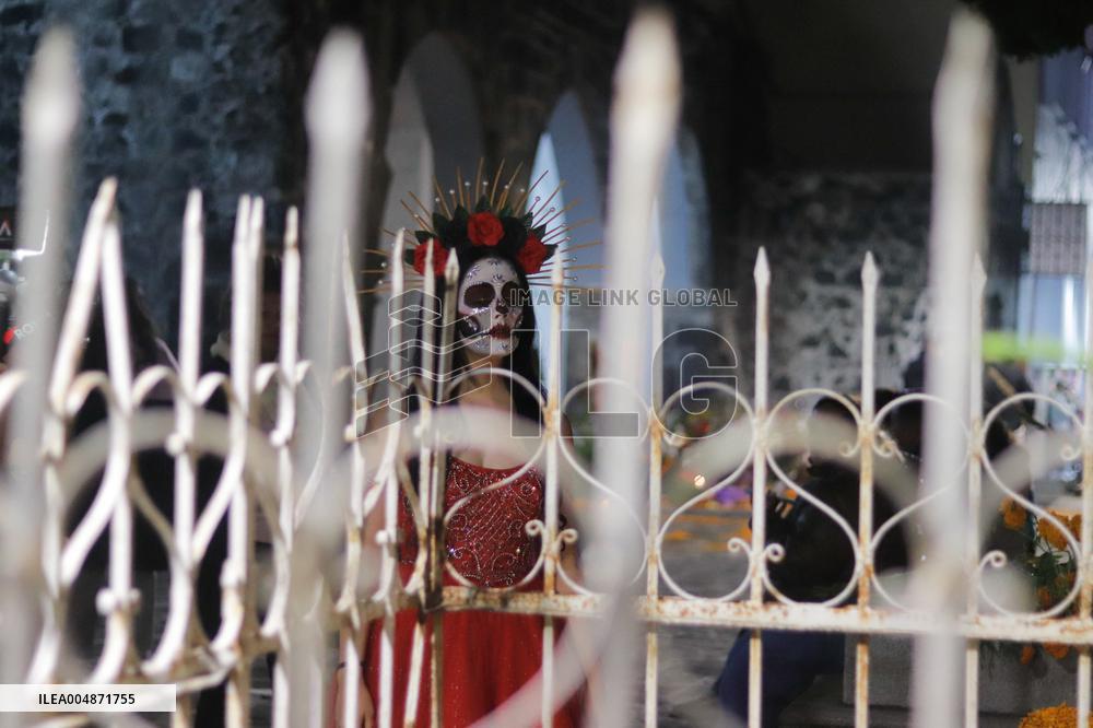 Visitors Attend Traditional Lighting Ceremony In San Andres Mixquic - Mexico City
