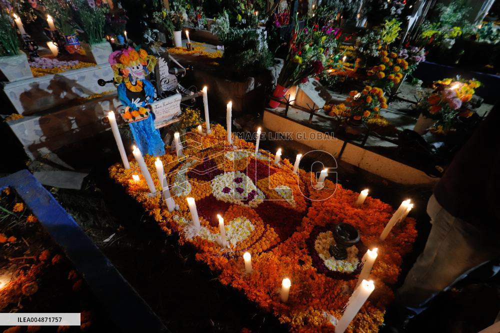 Visitors Attend Traditional Lighting Ceremony In San Andres Mixquic - Mexico City