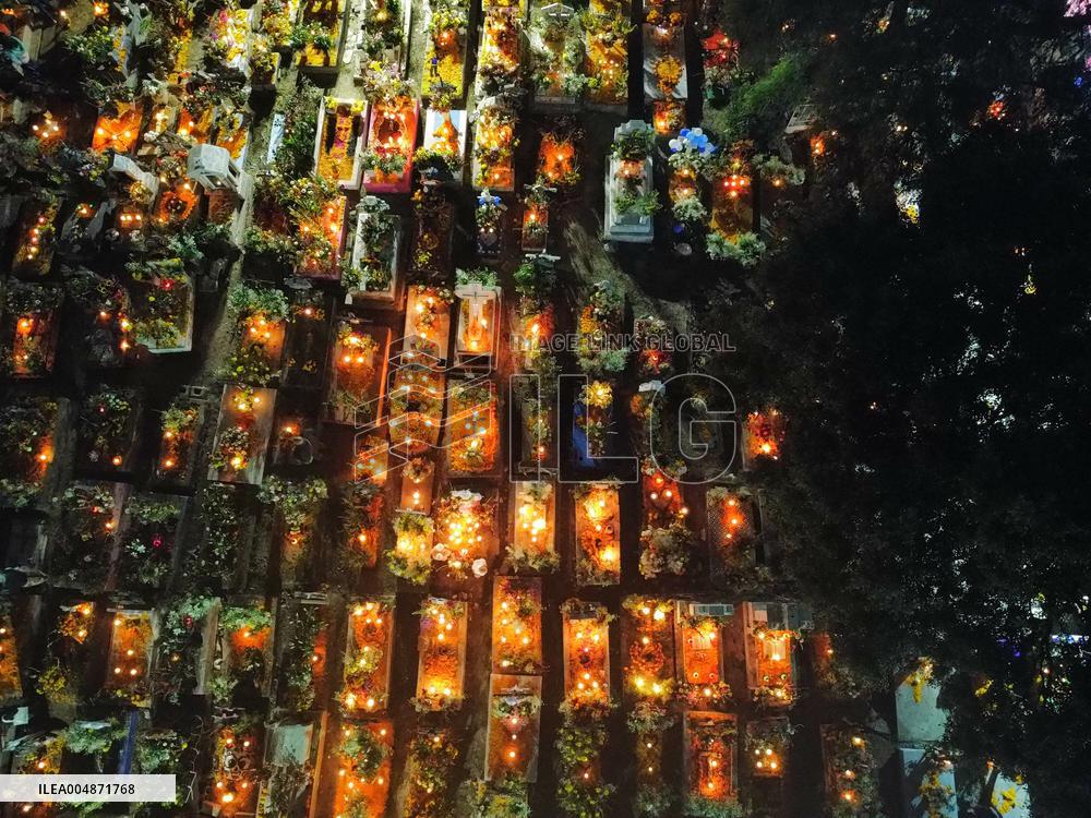 Visitors Attend Traditional Lighting Ceremony In San Andres Mixquic - Mexico City