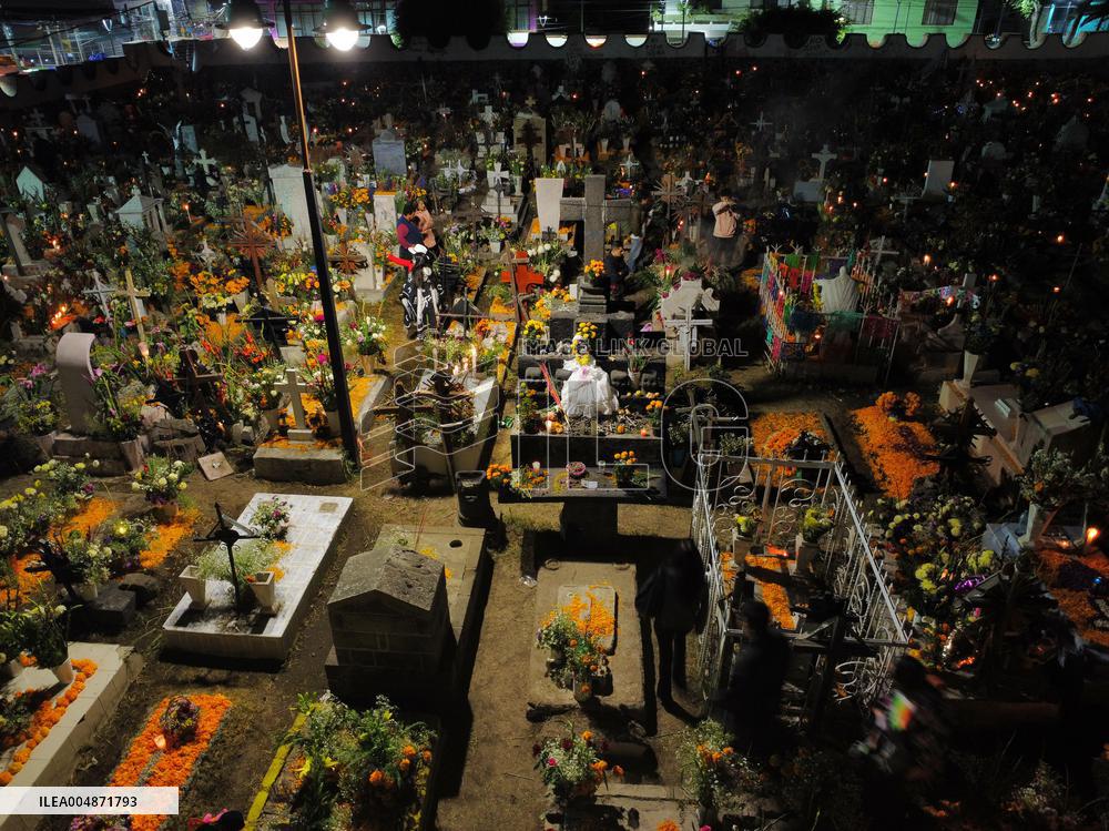 Visitors Attend Traditional Lighting Ceremony In San Andres Mixquic - Mexico City