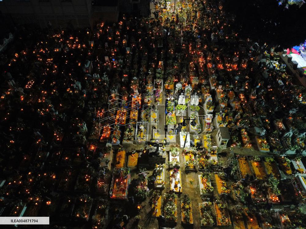 Visitors Attend Traditional Lighting Ceremony In San Andres Mixquic - Mexico City