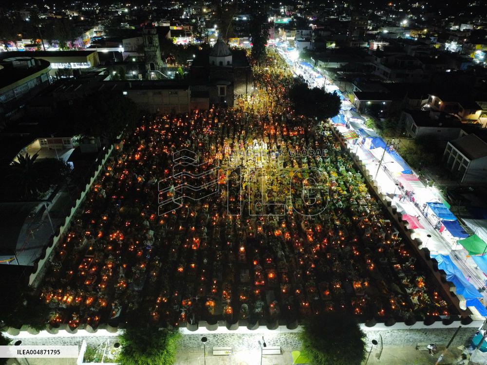 Visitors Attend Traditional Lighting Ceremony In San Andres Mixquic - Mexico City