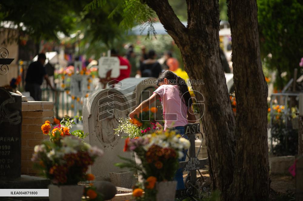 People Visit Cemeteries on the Day of the Dead - Mexico