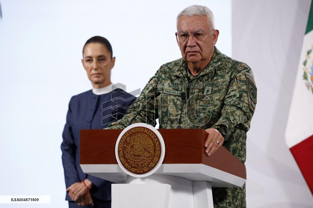Mexican President Claudia Sheinbaum Holds Briefing Conference - Mexico