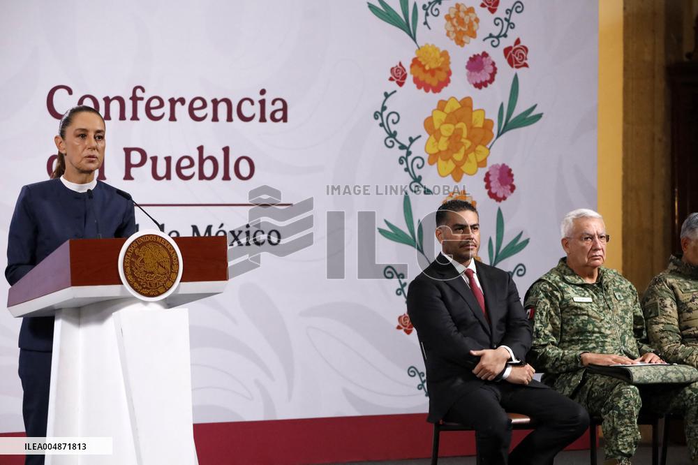 Mexican President Claudia Sheinbaum Holds Briefing Conference - Mexico