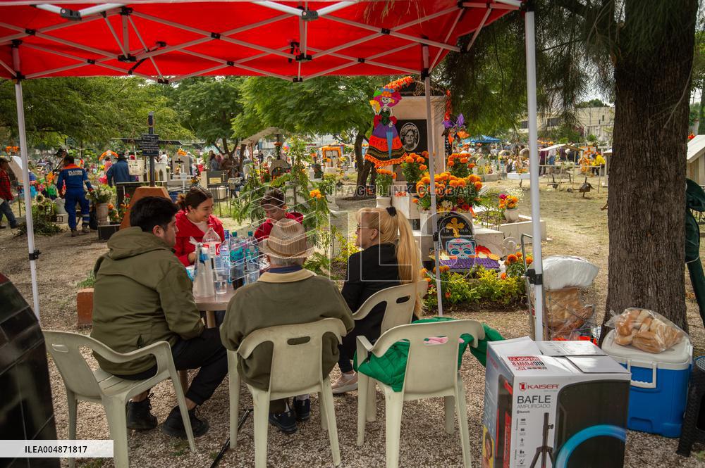 People Visit Cemeteries on the Day of the Dead - Mexico