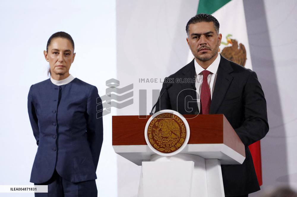 Mexican President Claudia Sheinbaum Holds Briefing Conference - Mexico