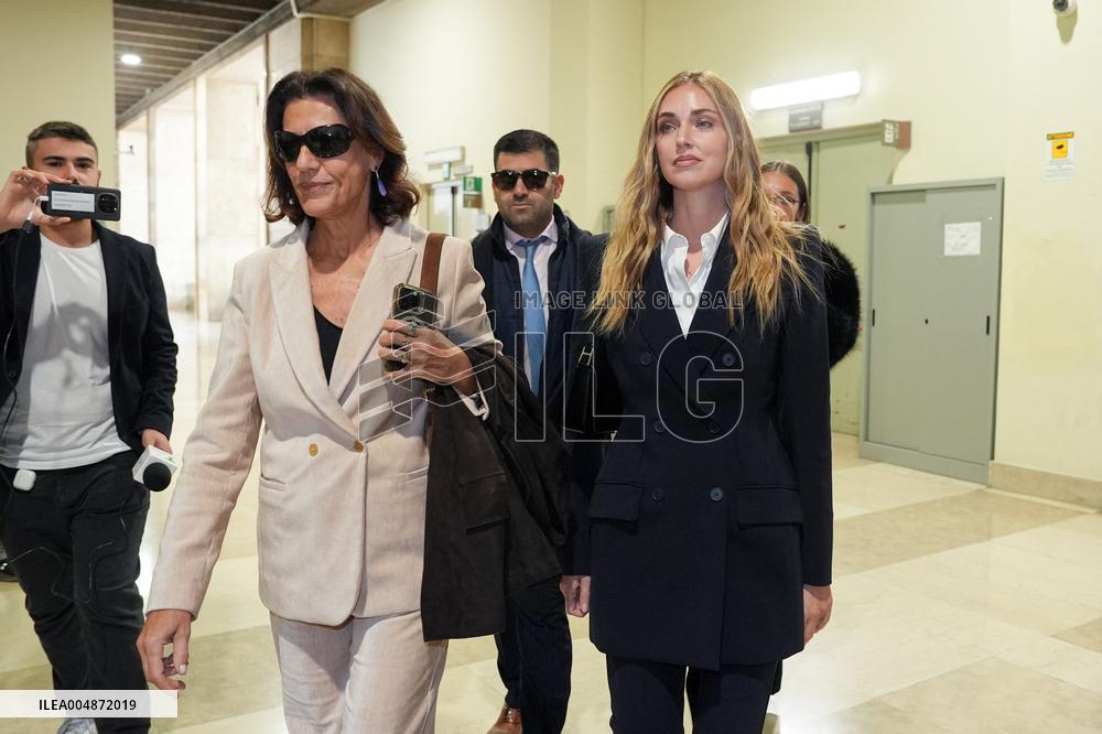 Chiara Ferragni Arrives at Her Trial for Fraud - Milan
