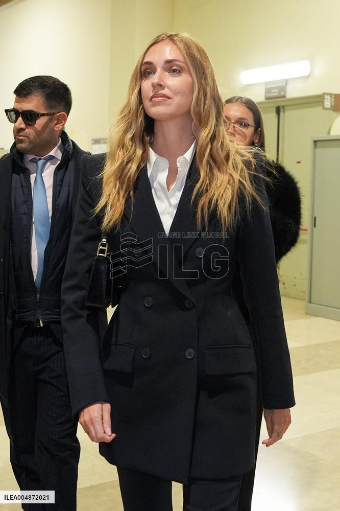 Chiara Ferragni Arrives at Her Trial for Fraud - Milan