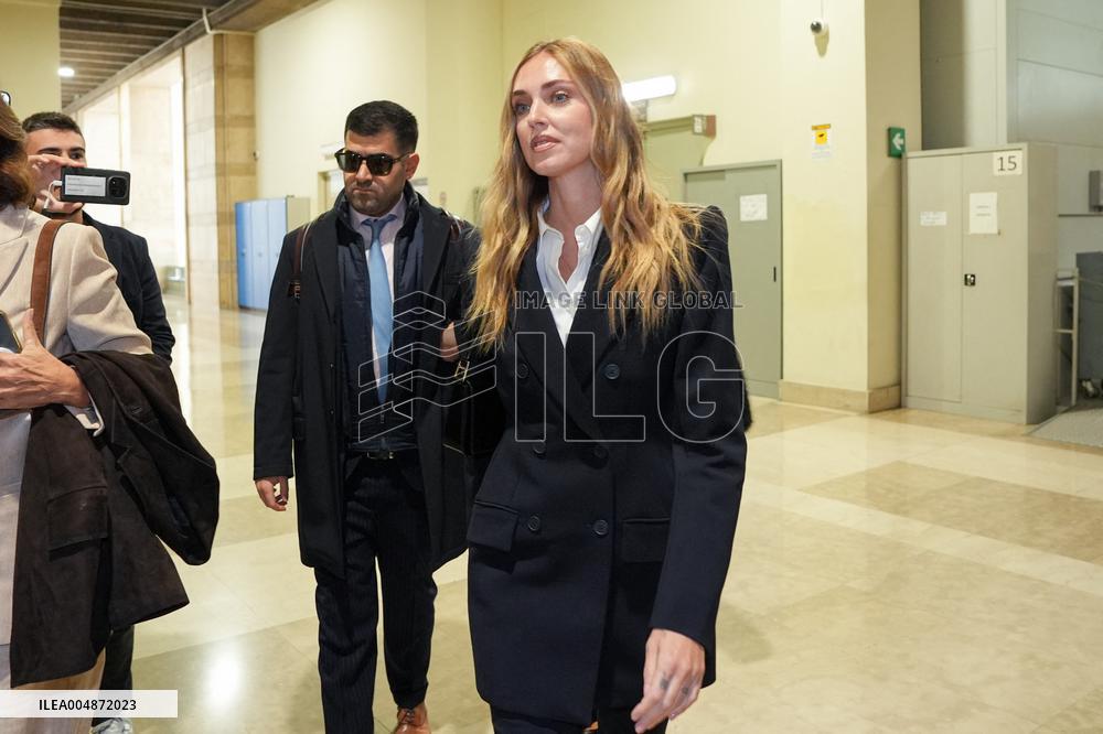 Chiara Ferragni Arrives at Her Trial for Fraud - Milan