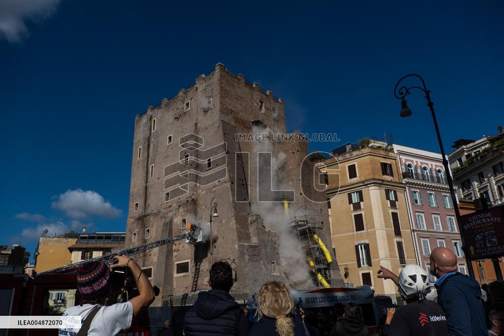 Worker Dies in Medieval Tower Collapse - Rome
