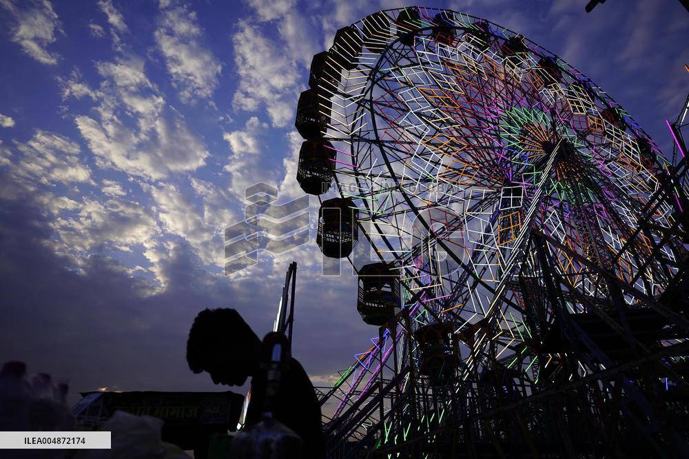 Illustration - Illuminated View Of Swings - Pushkar
