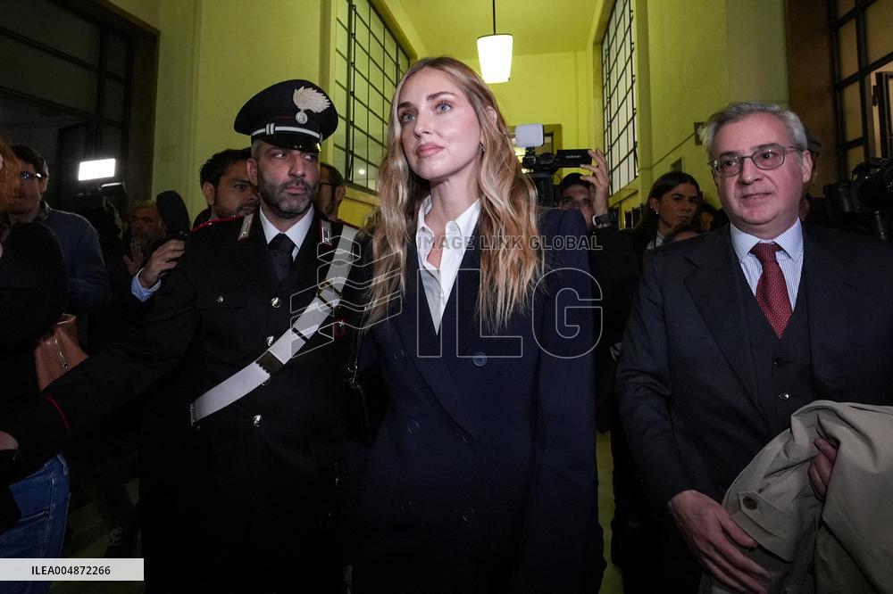 Chiara Ferragni Arrives at Her Trial for Fraud - Milan