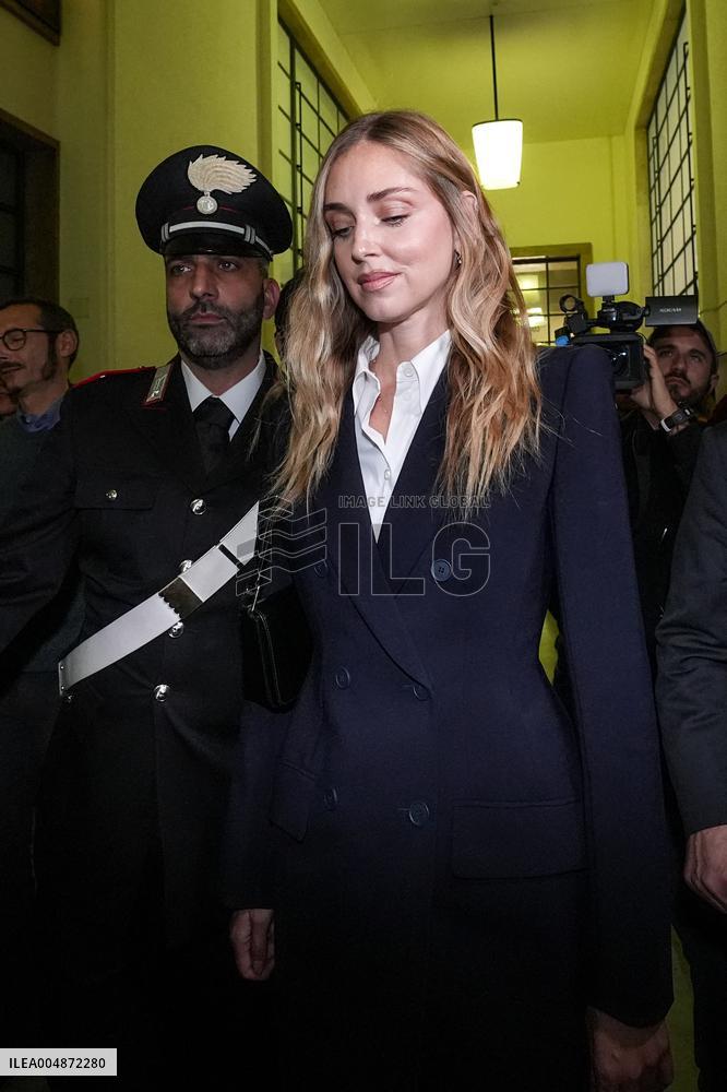 Chiara Ferragni Arrives at Her Trial for Fraud - Milan