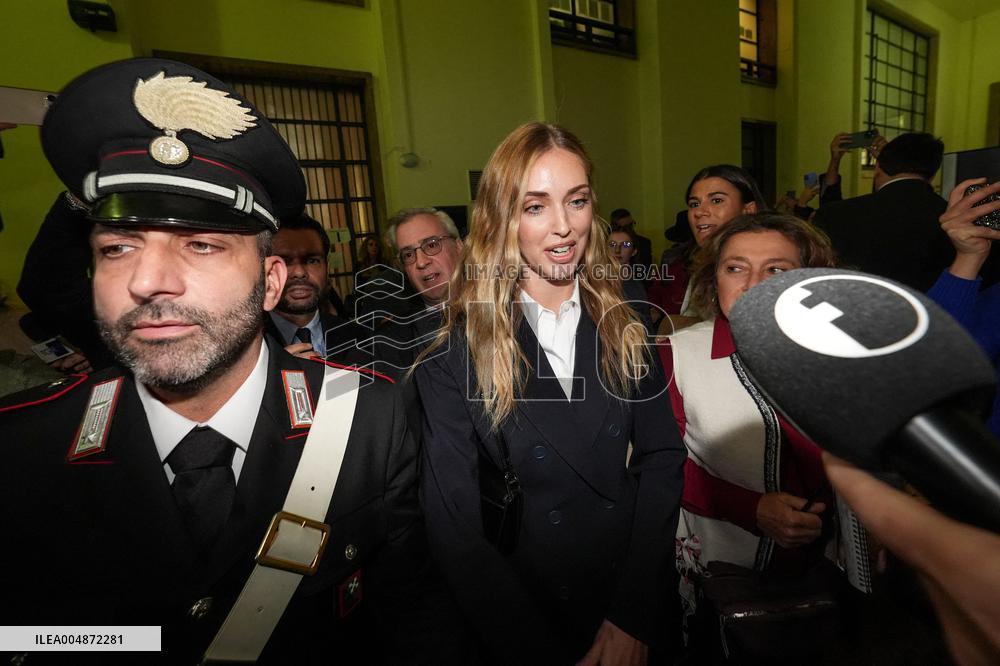 Chiara Ferragni Arrives at Her Trial for Fraud - Milan