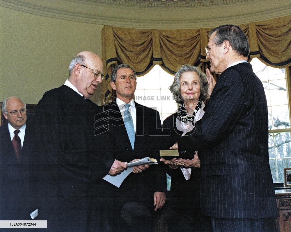 Rumsfeld Sworn-In as 21st US Secretary of Defense
