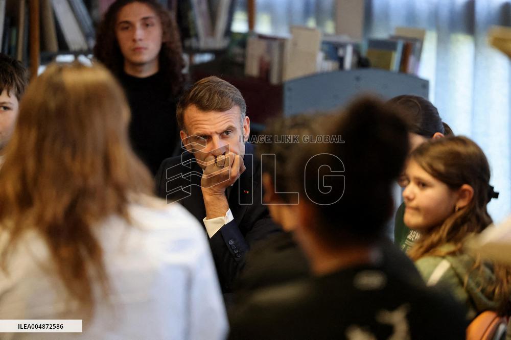 President Macron Meets with Middle and High School Students - Rochefort
