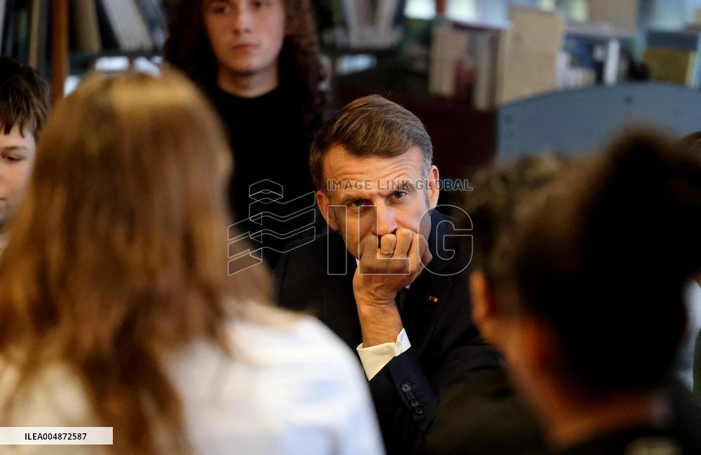 President Macron Meets with Middle and High School Students - Rochefort