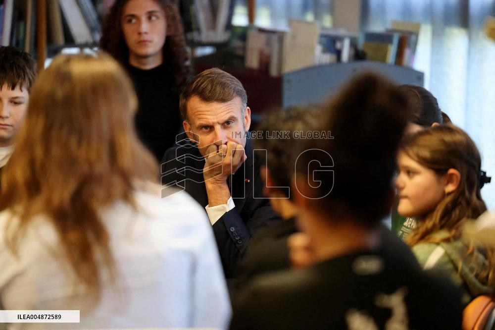 President Macron Meets with Middle and High School Students - Rochefort