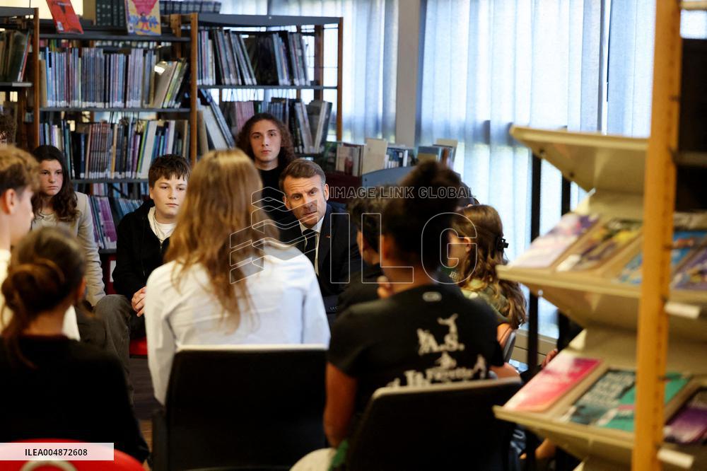 President Macron Meets with Middle and High School Students - Rochefort