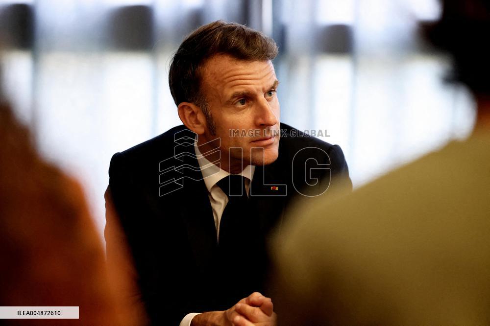 President Macron Meets with Middle and High School Students - Rochefort