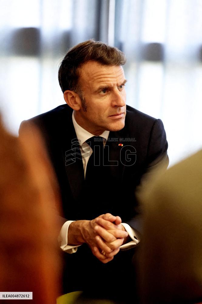 President Macron Meets with Middle and High School Students - Rochefort