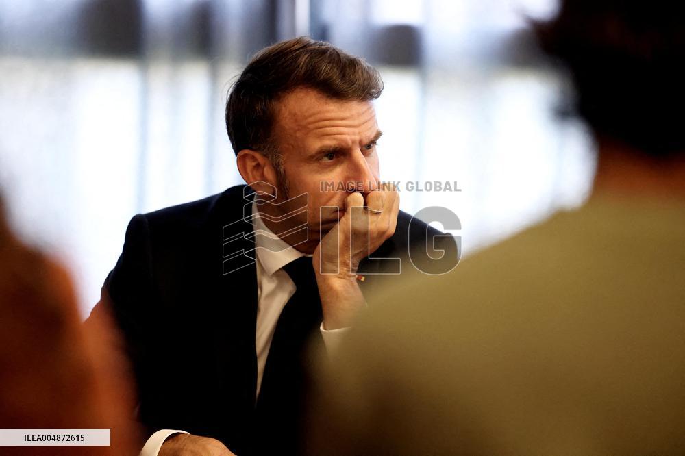 President Macron Meets with Middle and High School Students - Rochefort