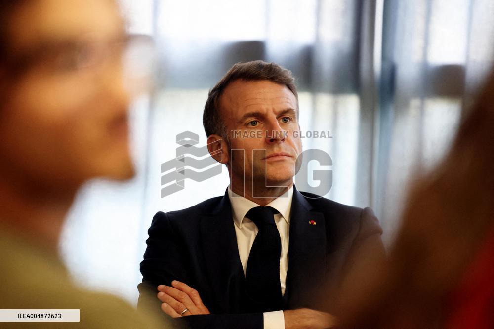 President Macron Meets with Middle and High School Students - Rochefort