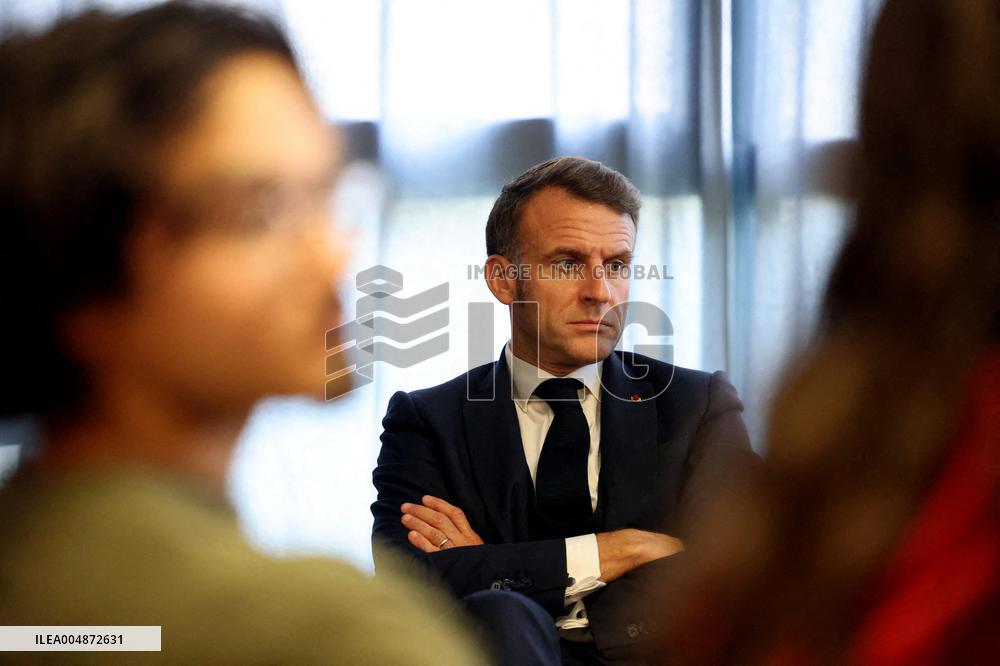 President Macron Meets with Middle and High School Students - Rochefort