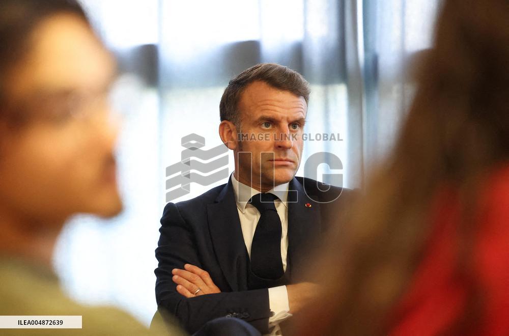 President Macron Meets with Middle and High School Students - Rochefort