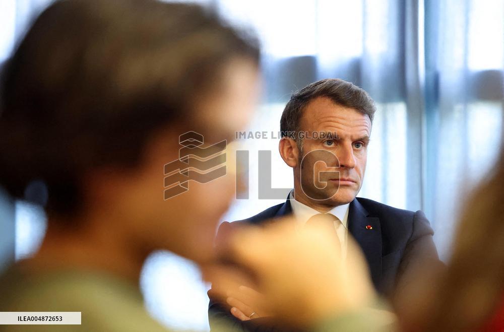President Macron Meets with Middle and High School Students - Rochefort