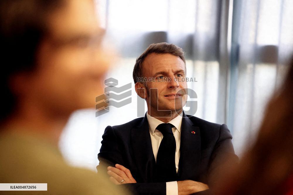 President Macron Meets with Middle and High School Students - Rochefort