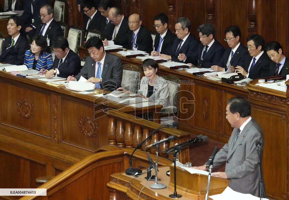 Japan opposition party leader Noda in parliament