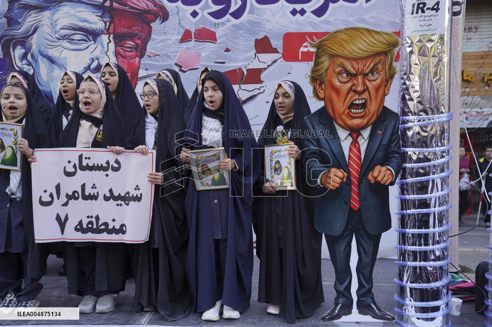 Iranians Rally At Former US Embassy - Tehran