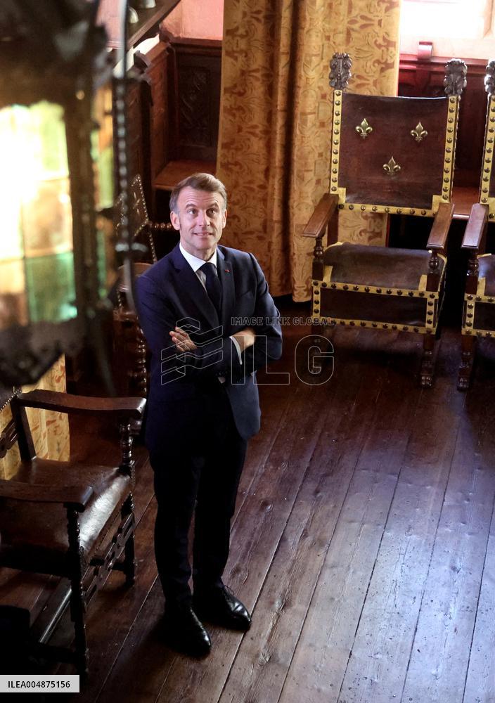 President Macron Visits the Pierre Loti House - Rochefort