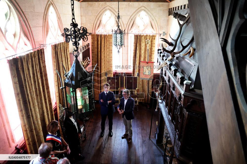 President Macron Visits the Pierre Loti House - Rochefort