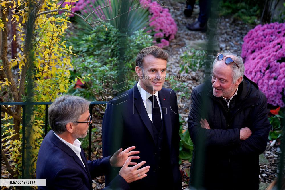 President Macron Visits the Pierre Loti House - Rochefort