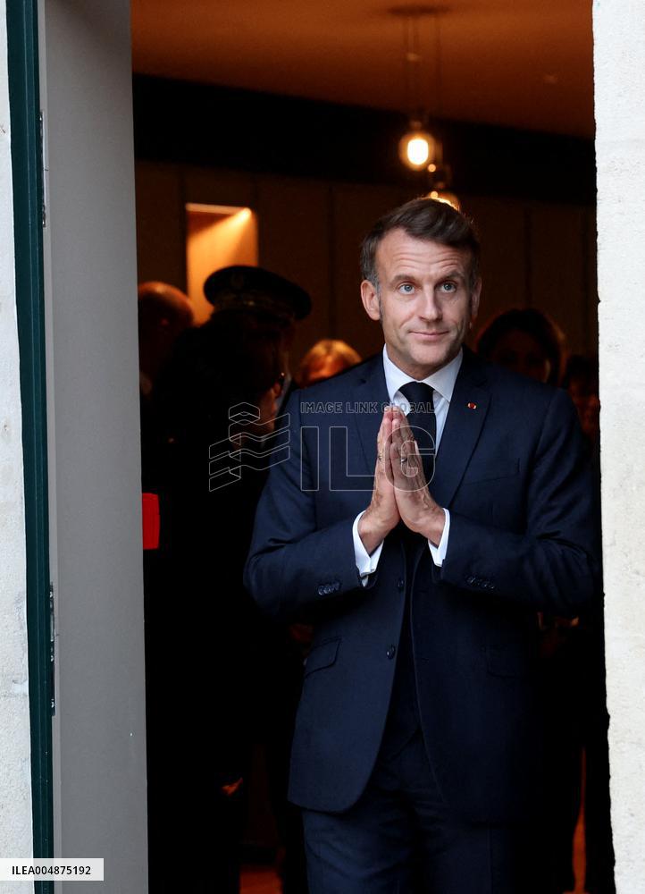 President Macron Visits the Pierre Loti House - Rochefort