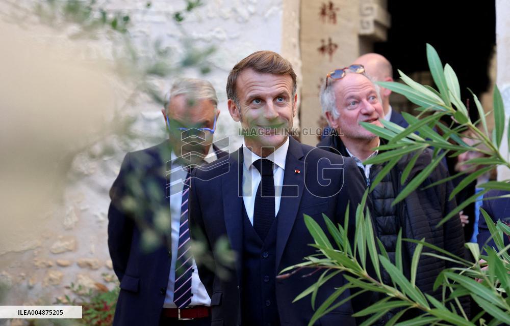 President Macron Visits the Pierre Loti House - Rochefort