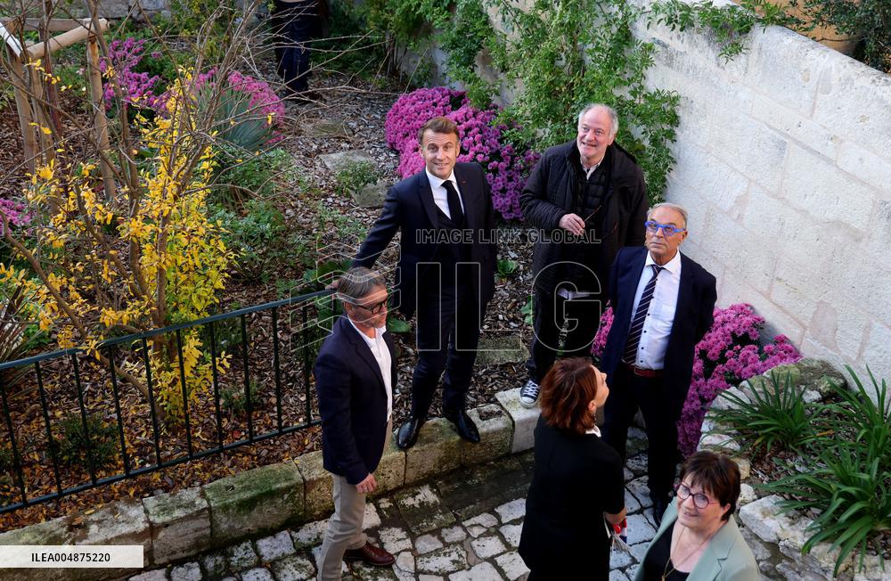 President Macron Visits the Pierre Loti House - Rochefort