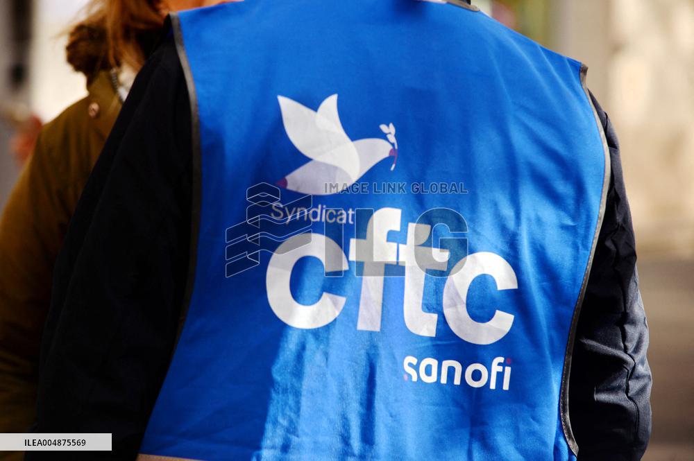 Inter-Union Rally In Front Of Maison Sanofi - Paris