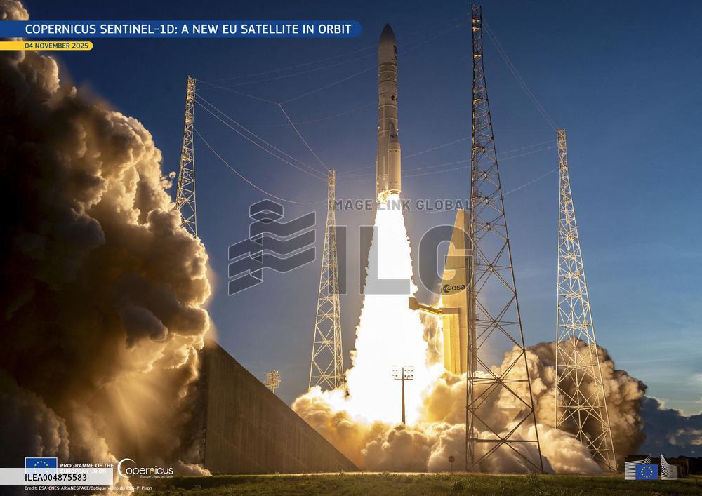 Copernicus Sentinel-1D Launches Into Orbit - French Guiana