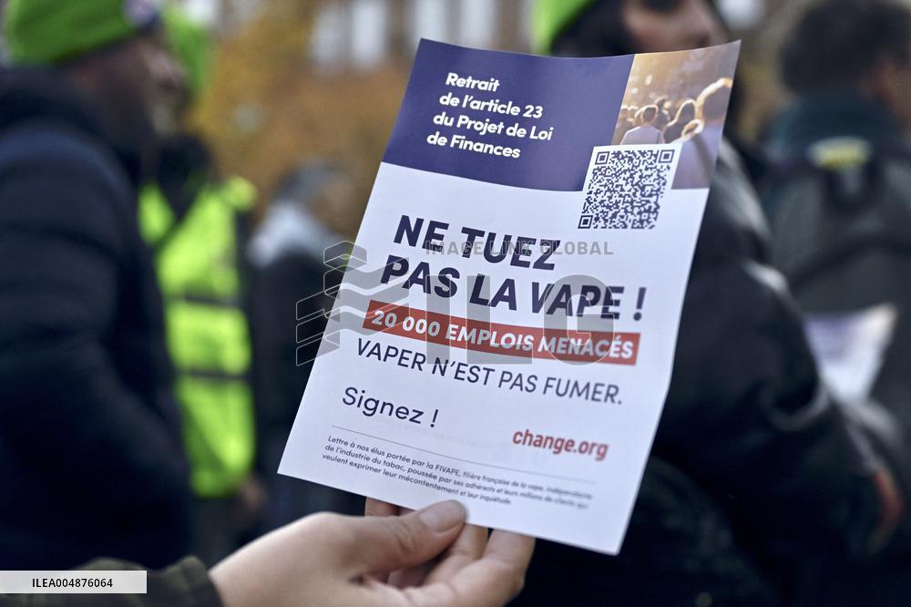 Protest Against Tax on E-Cigarette Liquids - Strasbourg