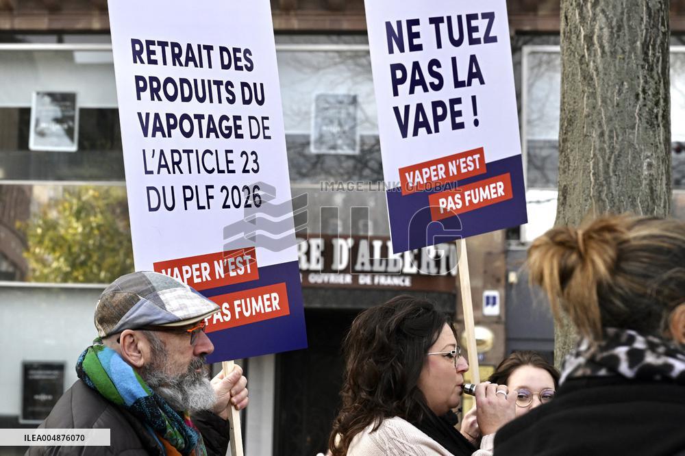 Protest Against Tax on E-Cigarette Liquids - Strasbourg