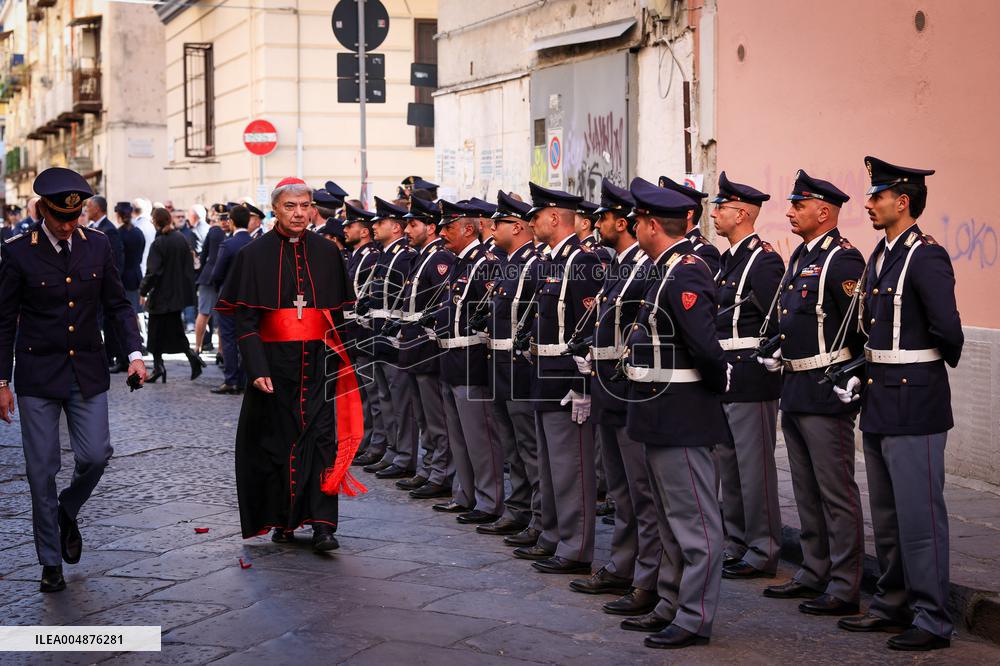 Funeral of State Police Chief In Naples - Italy
