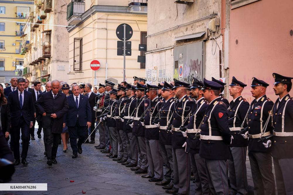 Funeral of State Police Chief In Naples - Italy