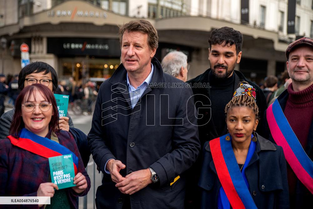 Protest Against Shein's Opening at BHV - Paris