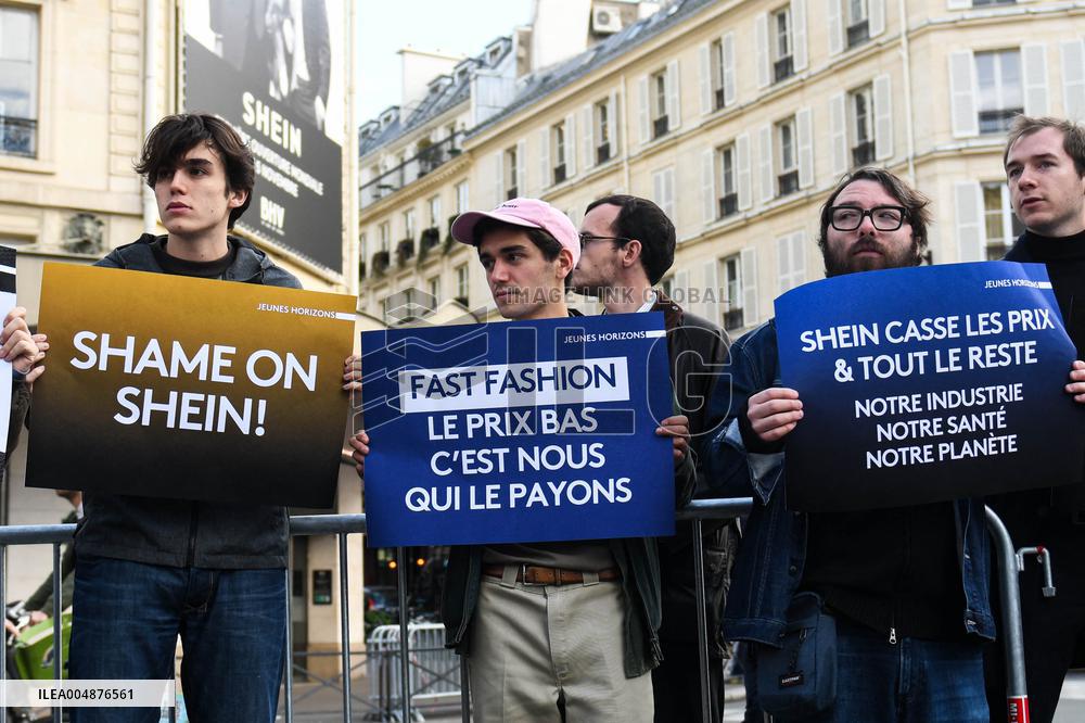 Protest Against Shein's Opening at BHV - Paris