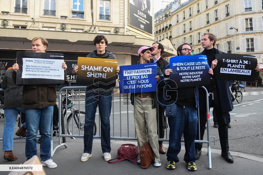 Protest Against Shein's Opening at BHV - Paris