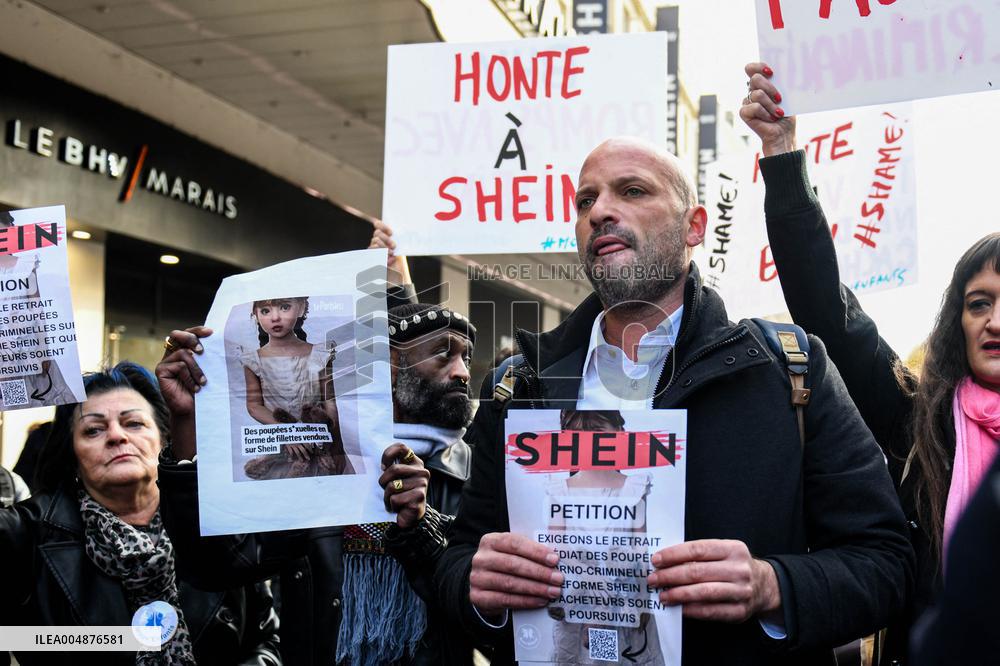 Protest Against Shein's Opening at BHV - Paris